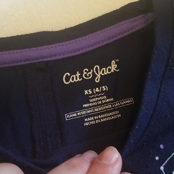 Girl's Galaxy Pajama Set Long Sleeves XS 4/5 - Picture 4 of 5